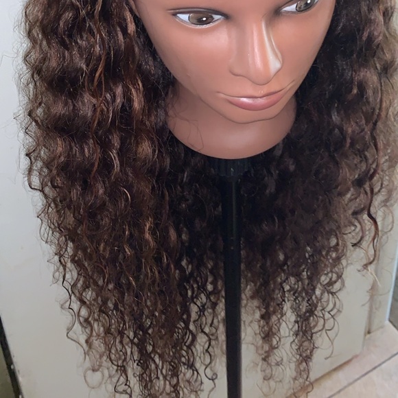30 inch brown deep wave wig with highlights main image 7